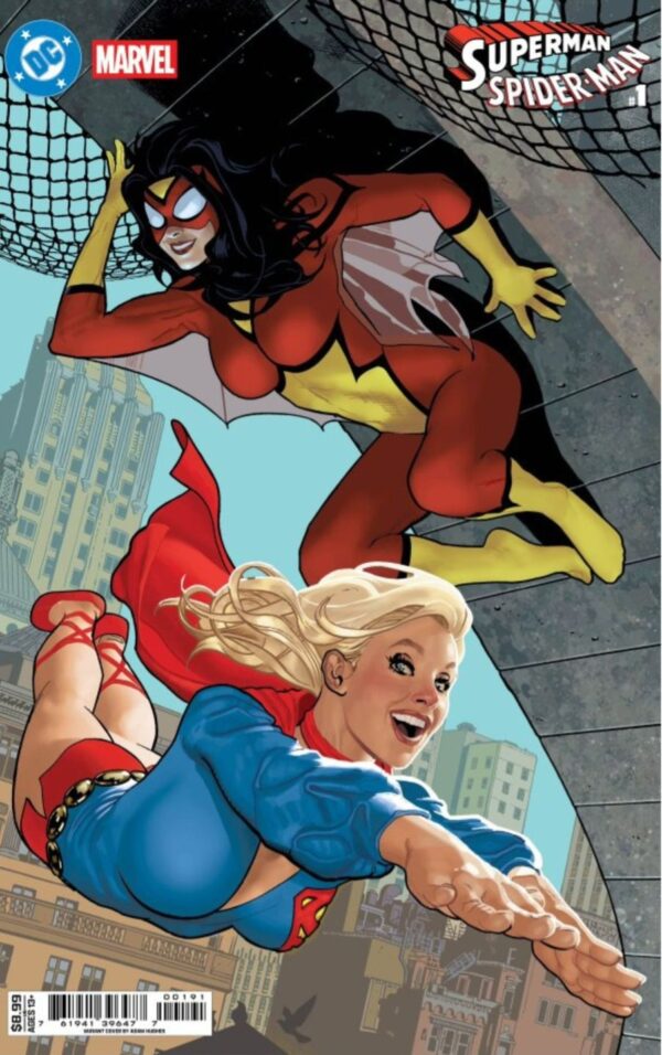 DC Marvel Superman Spider-Man #1 (one shot) cvr I Adam Hughes Supergirl 70s & Spider-Woman 70s card stock var
