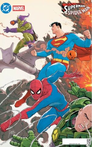 DC Marvel Superman Spider-Man #1 (one shot) cvr J Mikel Janin Superman & Spider-Man vs Lex Luthor & Green Goblin card stock var