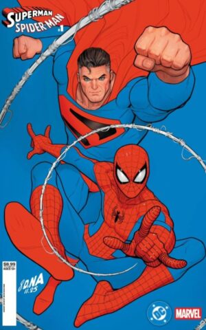 DC Marvel Superman Spider-Man #1 (one shot) cvr Q David Nakayvama Kingdom Come Superman &Spider-Man card stock var