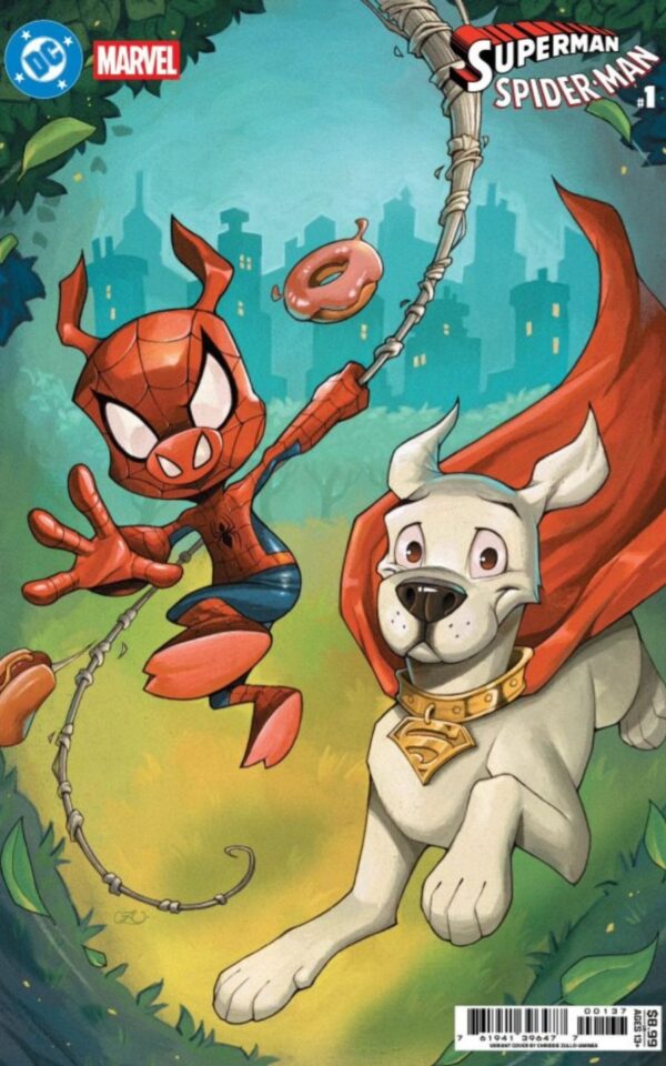 DC Marvel Superman Spider-Man #1 (one shot) cvr W Chrissie Zullo Krypto & Spider-Ham card stock var